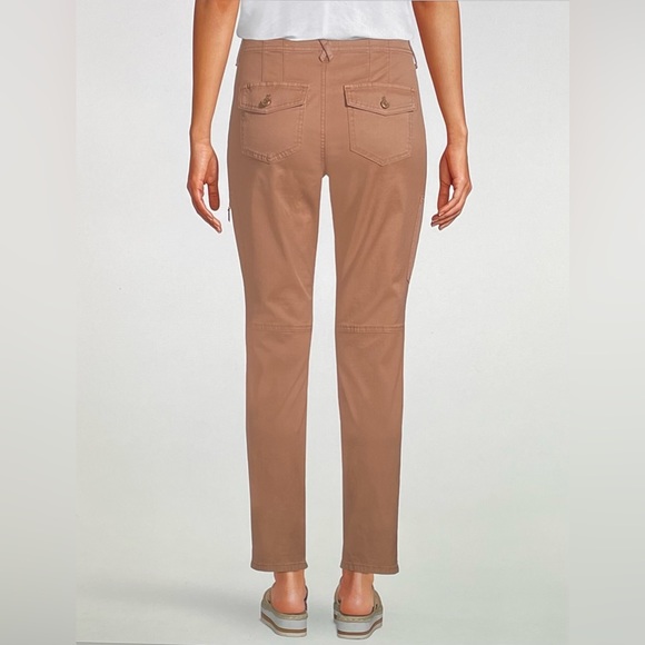 NWT  WHBM MidRise Utility Slim Crop Pants Tan 2R - Picture 2 of 16